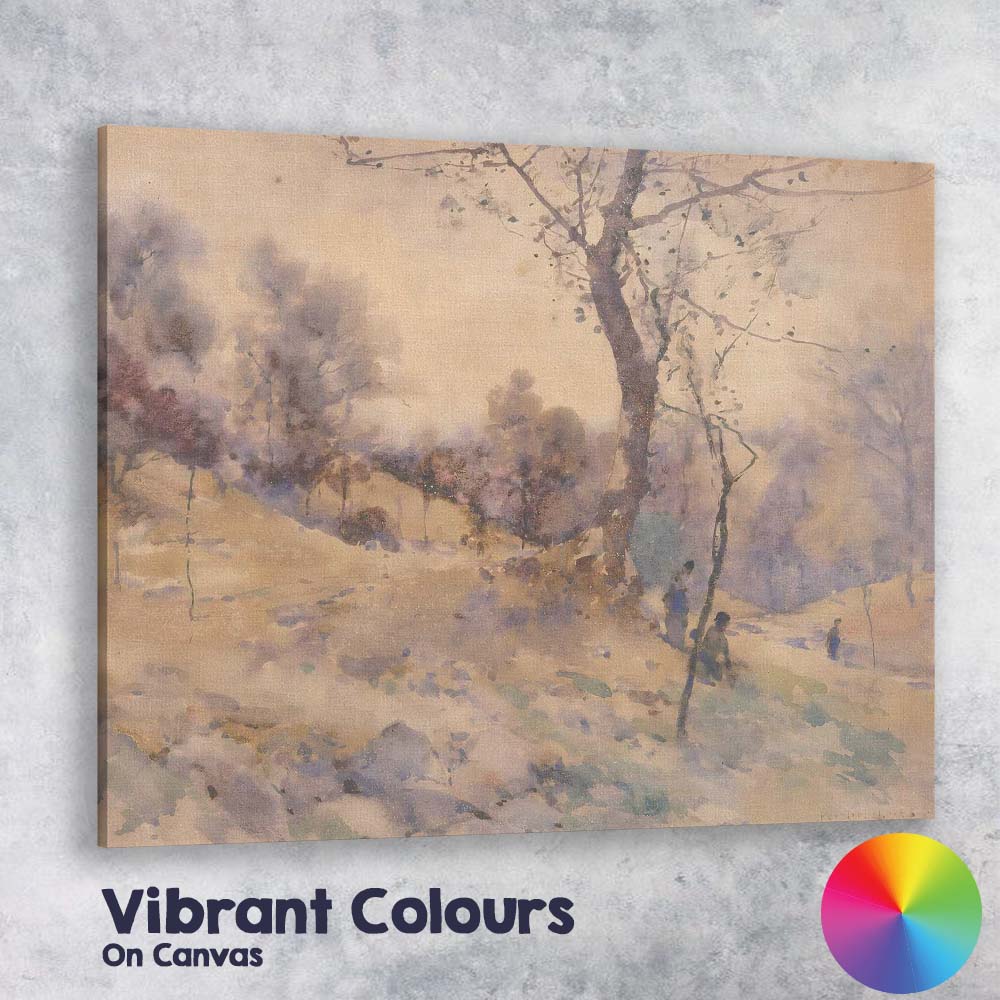 Delicate Winter Woodland Watercolour Snowy Trees Landscape Canvas Wall Art Print Decor Picture Ready to Hang