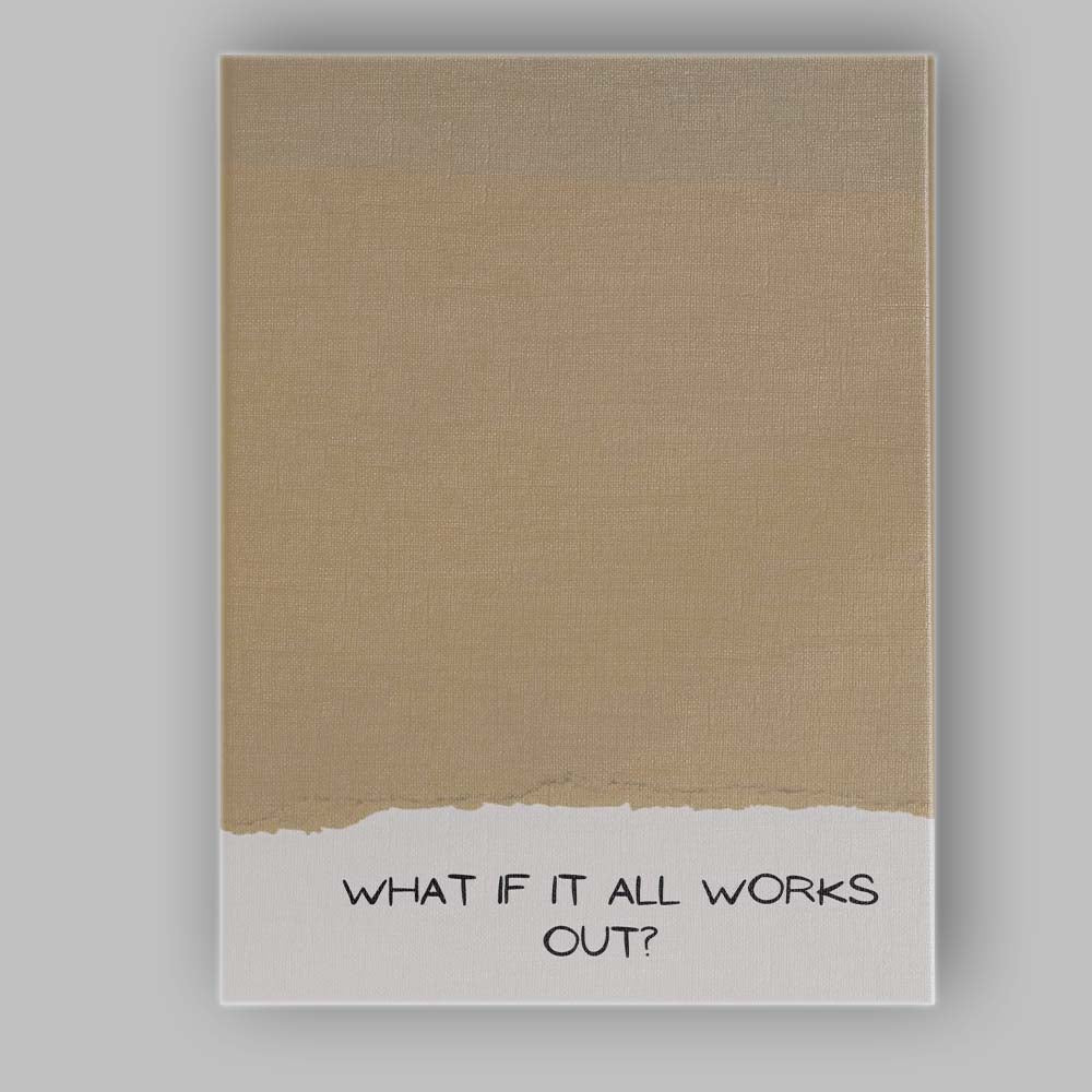 Minimalist Beige Motivational Quote What If It All Works Out Typography Canvas Wall Art Print Decor Picture Ready to Hang