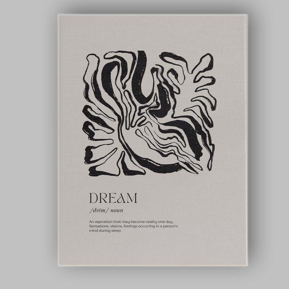 Minimalist Dream Definition Abstract Line Art Typography Canvas Wall Art Print Decor Picture Ready to Hang