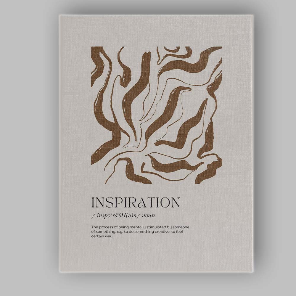 Minimalist Inspiration Definition Abstract Brown Line Art Canvas Wall Art Print Decor Picture Ready to Hang