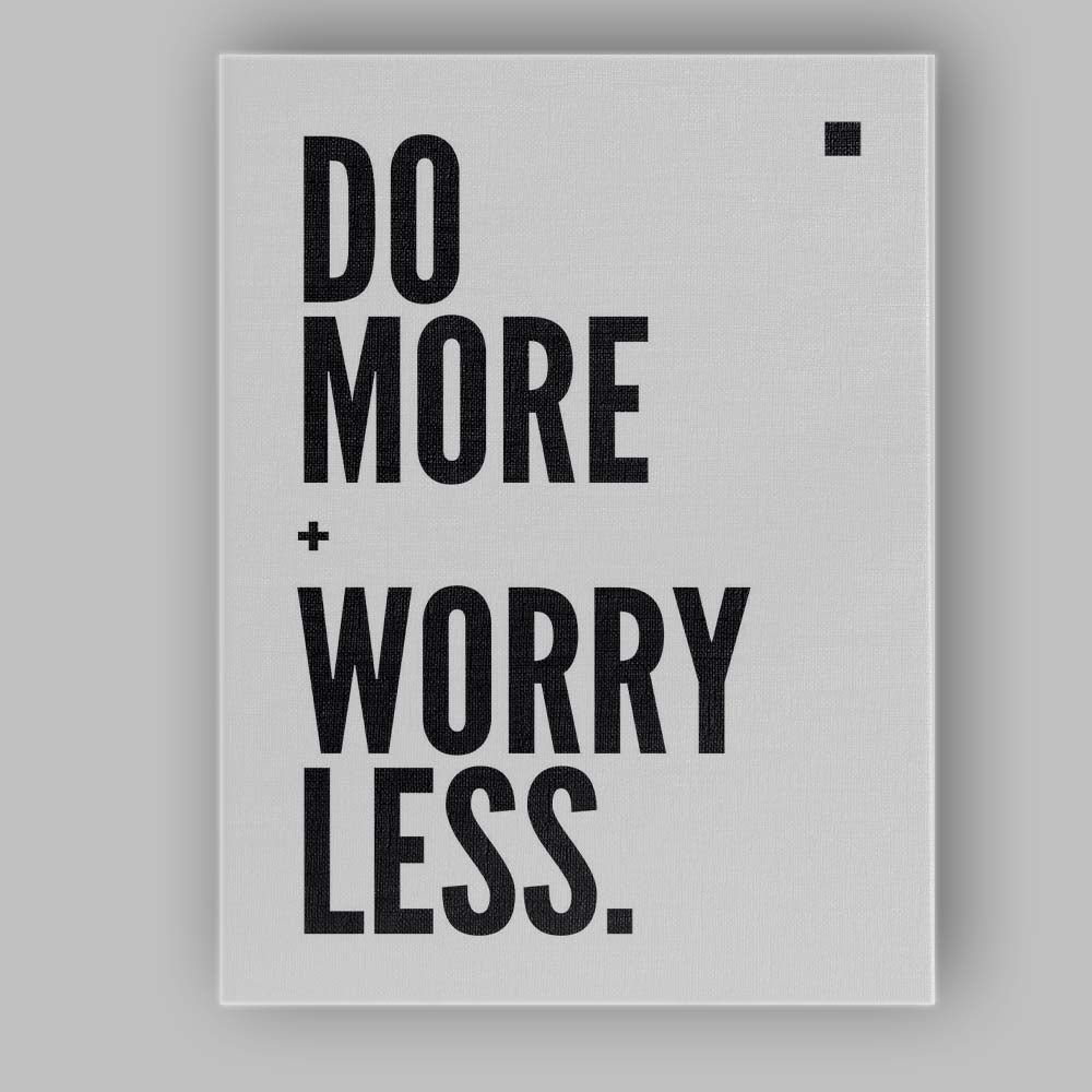 Do More Worry Less Bold Minimalist Inspirational Quote Canvas Wall Art Print Decor Picture Ready to Hang
