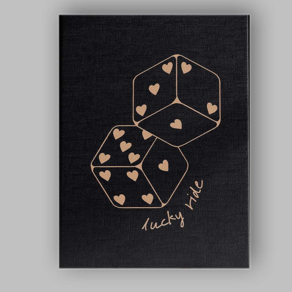 Lucky Heart Pattern Dice Minimalist Graphic Canvas Wall Art Print Decor Picture Ready to Hang