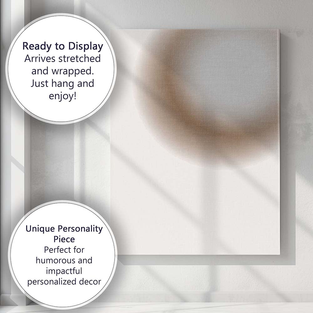 Neutral Beige Grey Abstract Overlapping Gradient Shapes Canvas Wall Art Print Decor Picture Ready to Hang