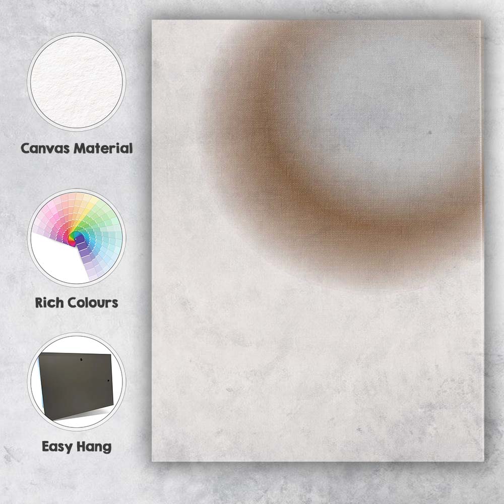 Neutral Beige Grey Abstract Overlapping Gradient Shapes Canvas Wall Art Print Decor Picture Ready to Hang