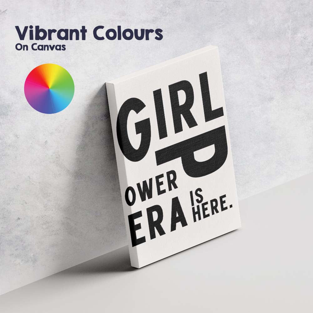 Bold Girl Power Is Here Modern Motivational Typography Canvas Wall Art Print Decor Picture Ready to Hang