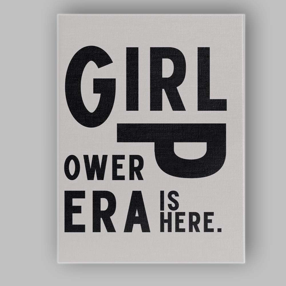 Bold Girl Power Is Here Modern Motivational Typography Canvas Wall Art Print Decor Picture Ready to Hang