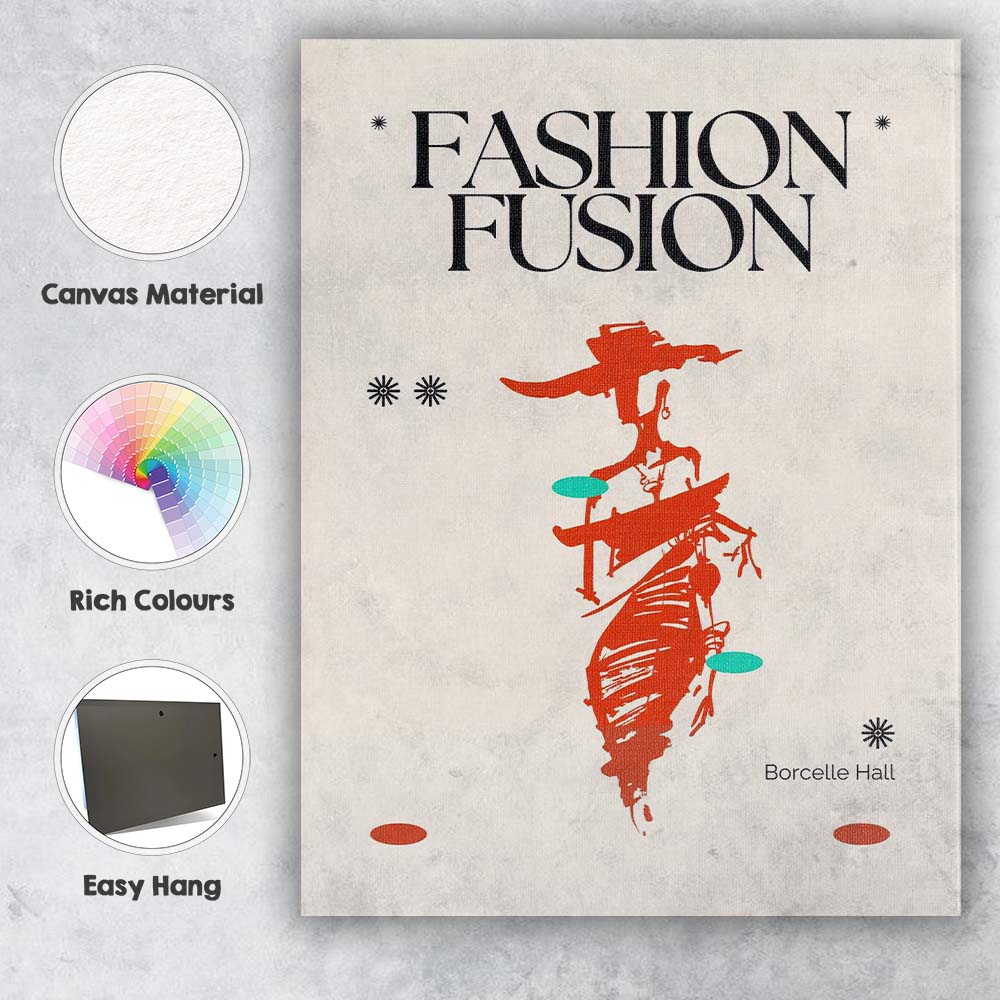 Fashion Fusion Abstract Runway Figure Contemporary Editorial Poster Canvas Wall Art Print Decor Picture Ready to Hang