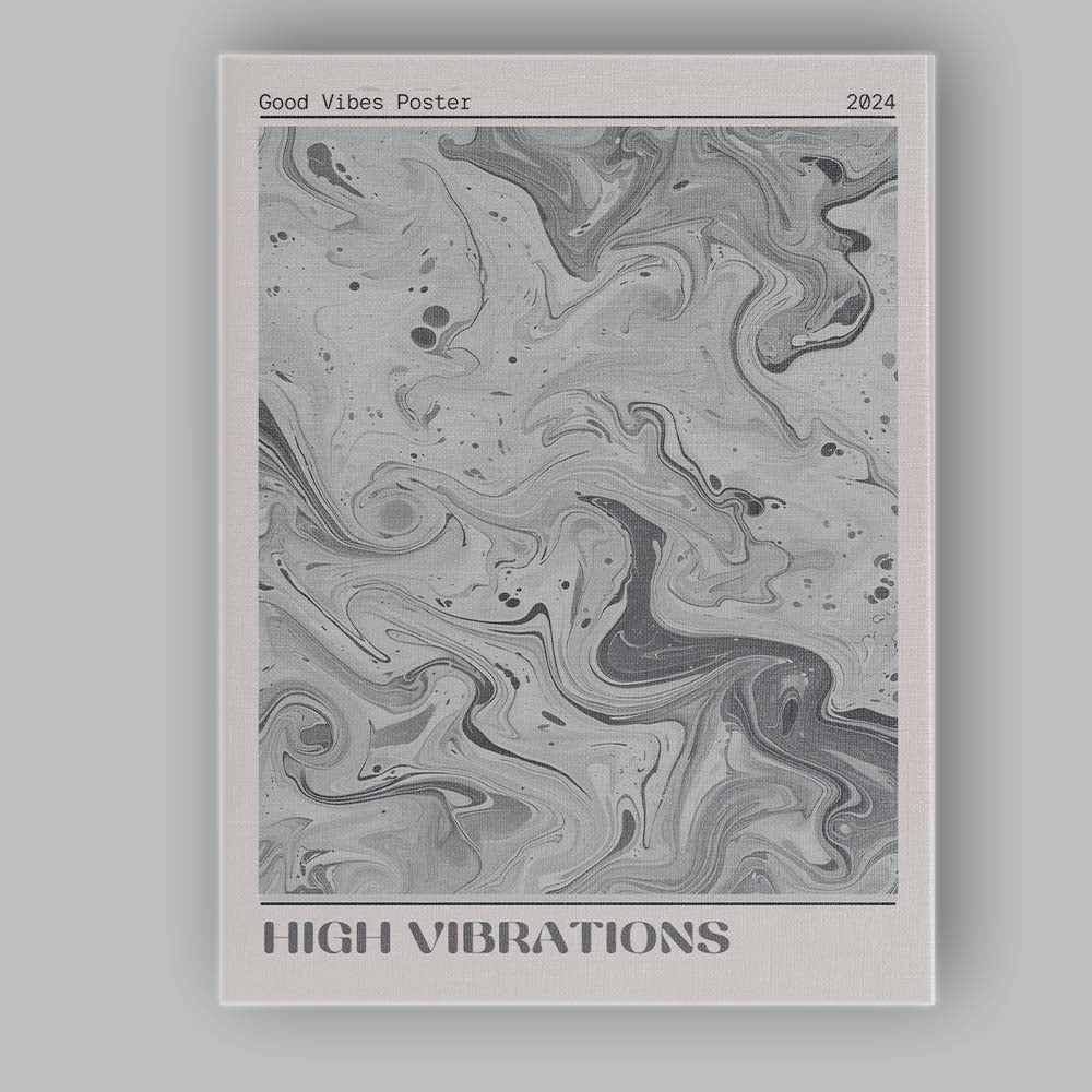Abstract Grey Marble Swirl Fluid Ink Modern Minimalist Canvas Wall Art Print Decor Picture Ready to Hang