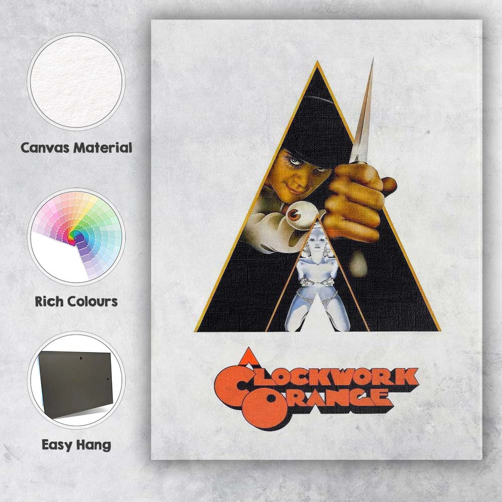 Minimalist White Orange Cult Classic Cinematic Graphic Artwork Canvas Wall Art Print Decor Picture Ready to Hang