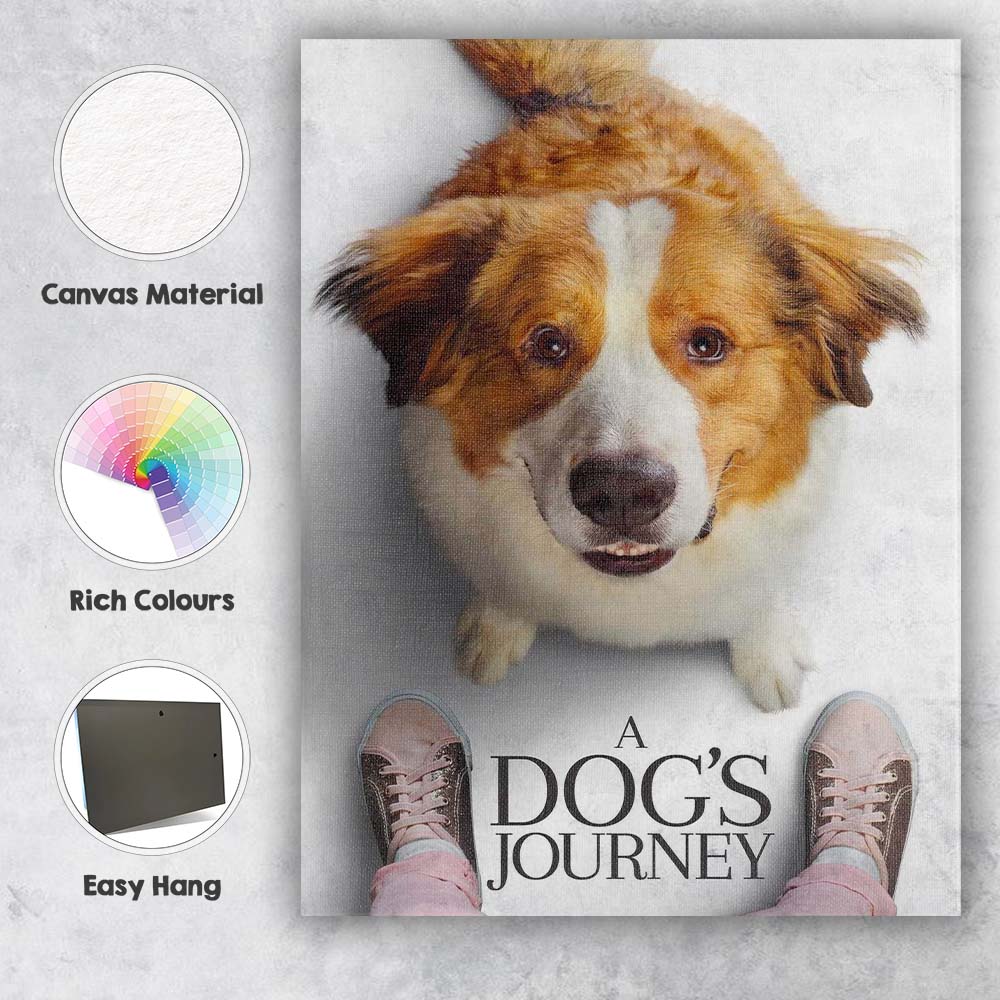 Cute Brown White Dog Portrait Heartwarming Pet Artwork Canvas Wall Art Print Decor Picture Ready to Hang