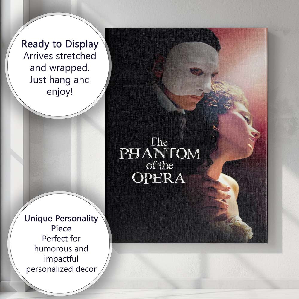 Phantom Masked Opera Romance Gothic Theatre Drama Canvas Wall Art Print Decor Picture Ready to Hang