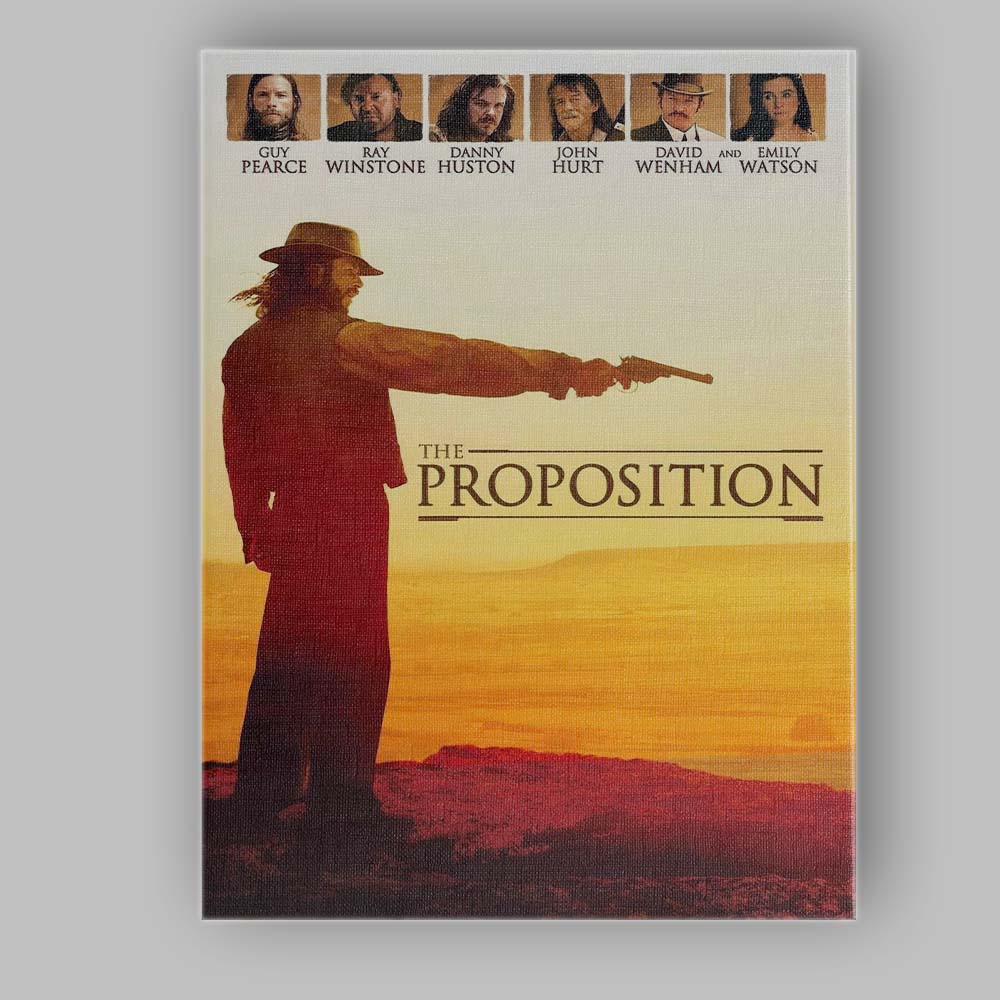 Golden Desert Western Outlaw Gunslinger Sunset Silhouette Canvas Wall Art Print Decor Picture Ready to Hang