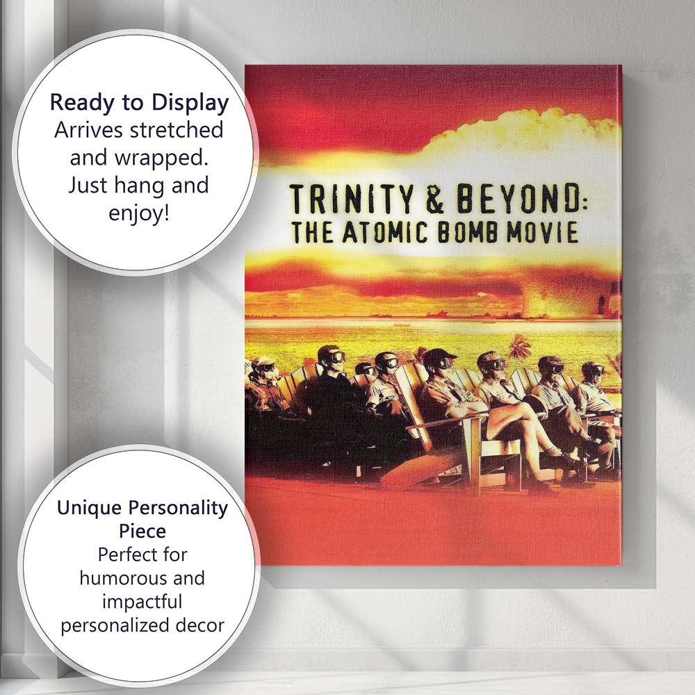 Trinity Nuclear Explosion Documentary Retro Red Yellow Atomic Test Landscape Canvas Wall Art Print Decor Picture Ready to Hang