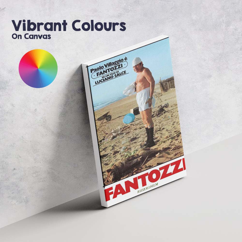 Retro Italian Beach Comedy Character Coastal Landscape Poster Style Canvas Wall Art Print Decor Picture Ready to Hang