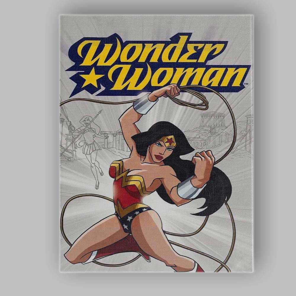 Classic Wonder Woman Superhero Action Comic Book Illustration Canvas Wall Art Print Decor Picture Ready to Hang