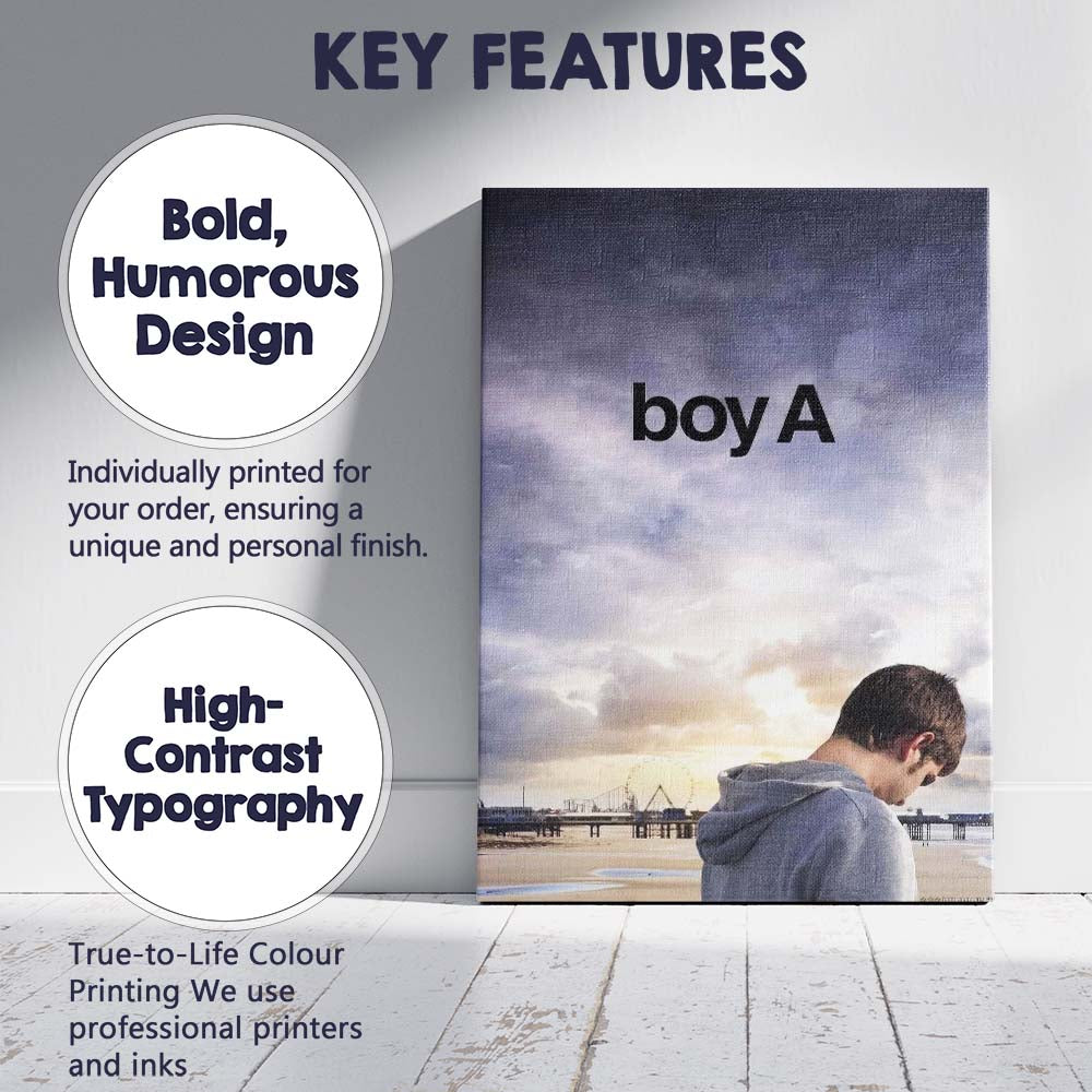 Boy A Emotional Coming of Age Drama Seaside Landscape Moody Contemporary Film Artwork Canvas Wall Art Print Decor Picture Ready to Hang
