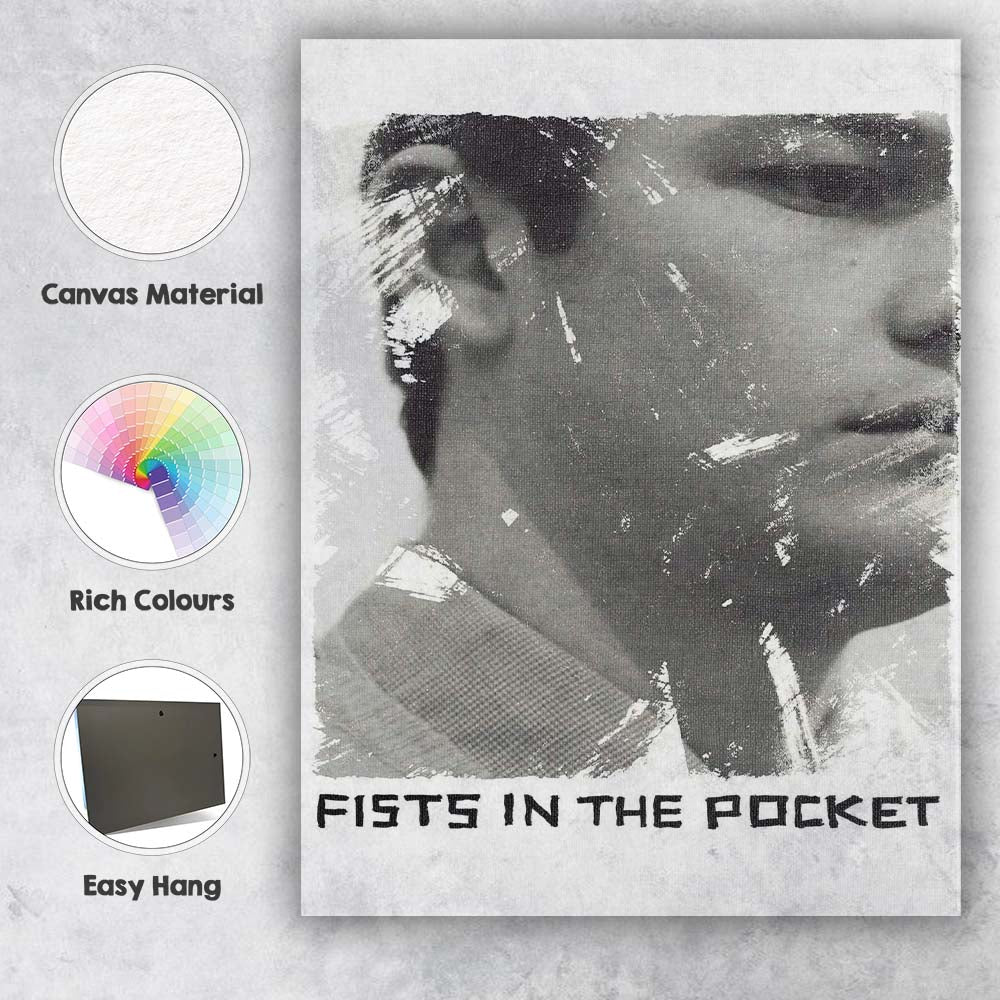 Monochrome Grunge Portrait Textured Contemporary Photographic Artwork Canvas Wall Art Print Decor Picture Ready to Hang