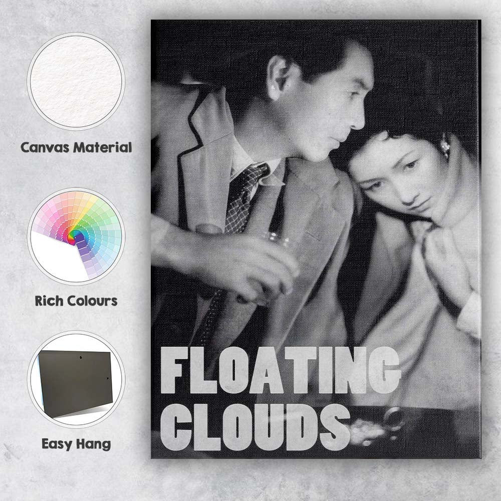 Black And White Romantic Couple Classic Cinema Photography Canvas Wall Art Print Decor Picture Ready to Hang