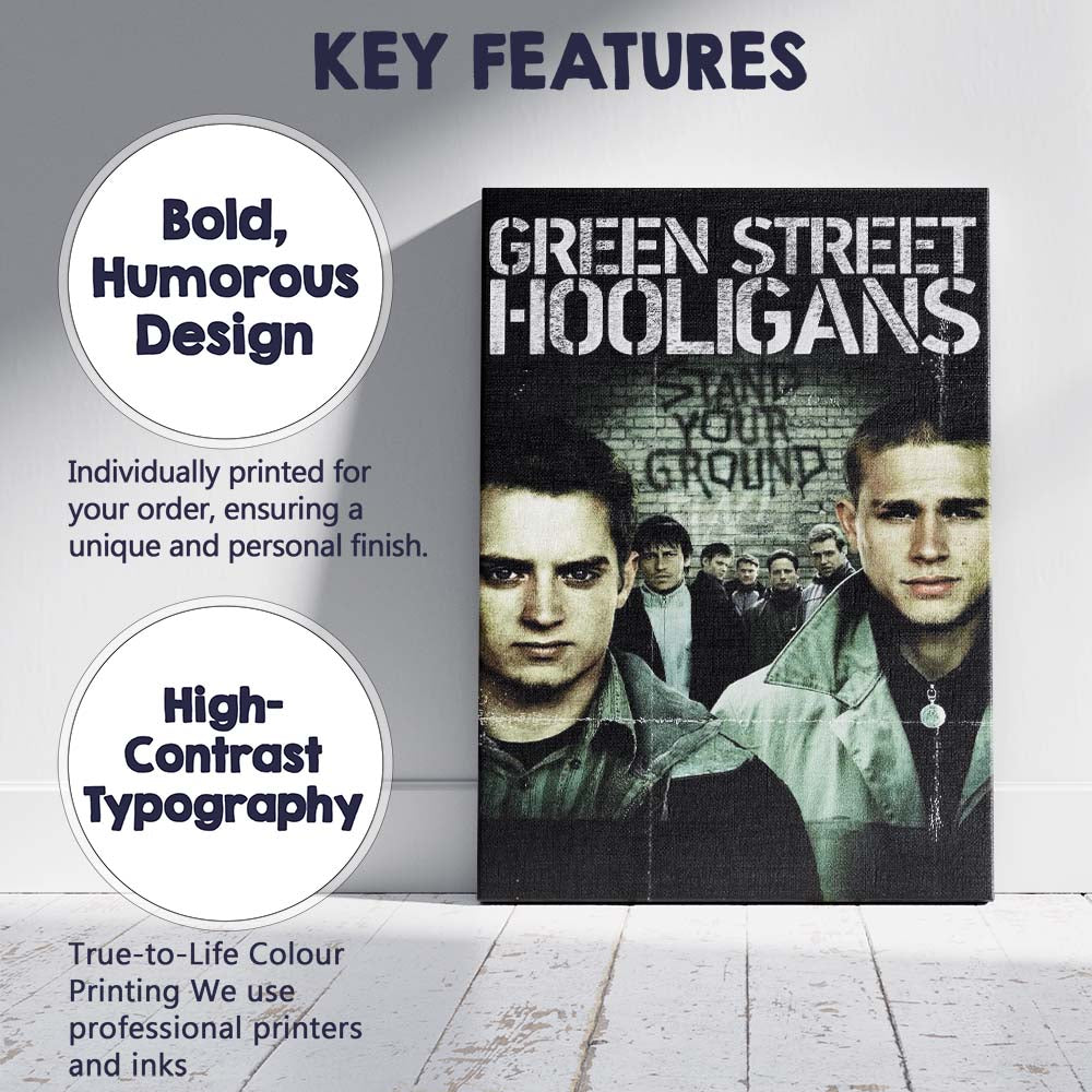 Green Street Football Hooligan Gang Urban Gritty Street Culture Canvas Wall Art Print Decor Picture Ready to Hang