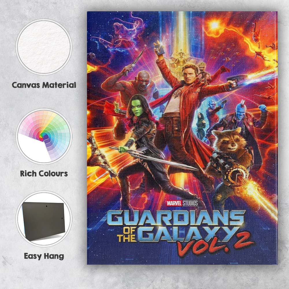 Vibrant Cosmic Space Adventure Team Action Fantasy Artwork Canvas Wall Art Print Decor Picture Ready to Hang