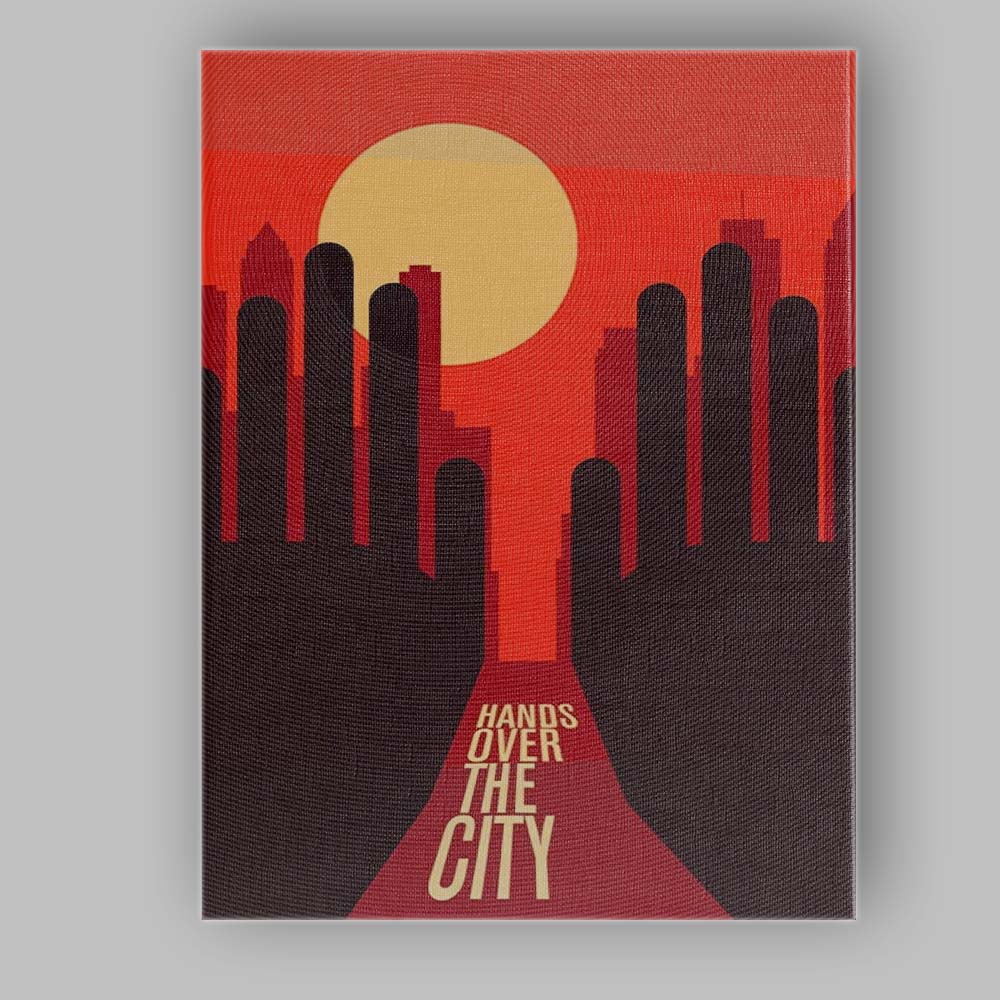 Abstract Red Orange City Skyline Sunset Graphic Design Canvas Wall Art Print Decor Picture Ready to Hang