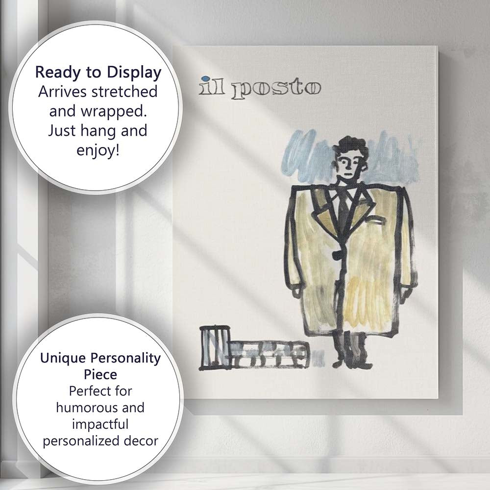 Minimalist Italian Fashion Illustration Neutral Tones Modern Art Canvas Wall Art Print Decor Picture Ready to Hang