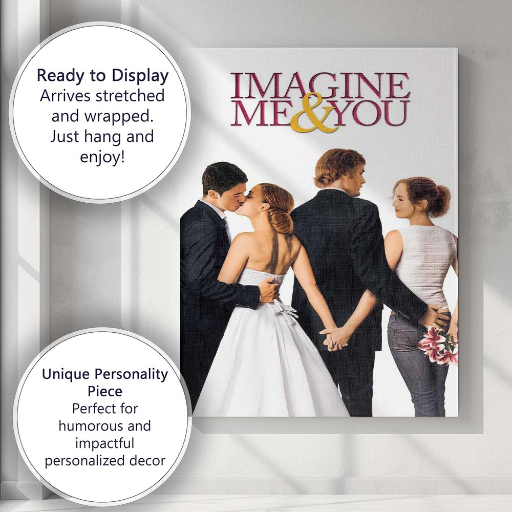 Elegant Romantic Love Triangle Wedding Drama Artwork Canvas Wall Art Print Decor Picture Ready to Hang