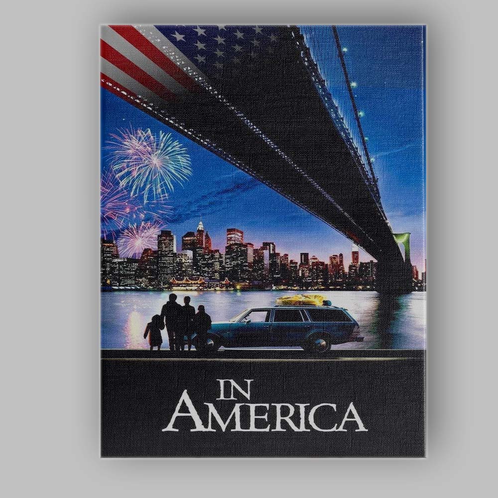 Night City Skyline Fireworks Bridge Waterfront Family Scene Canvas Wall Art Print Decor Picture Ready to Hang