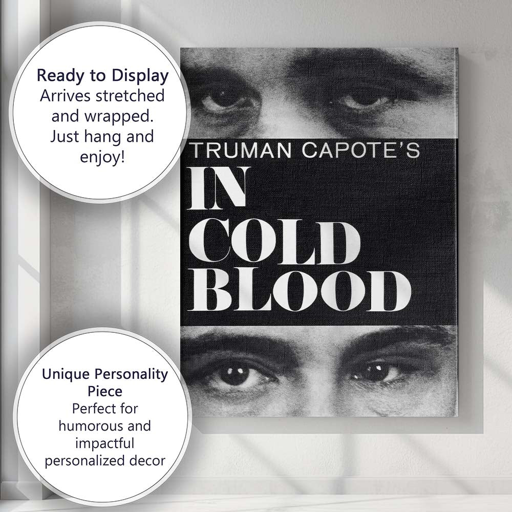 Black White Close Up Eyes Typography Crime Drama Portrait Canvas Wall Art Print Decor Picture Ready to Hang