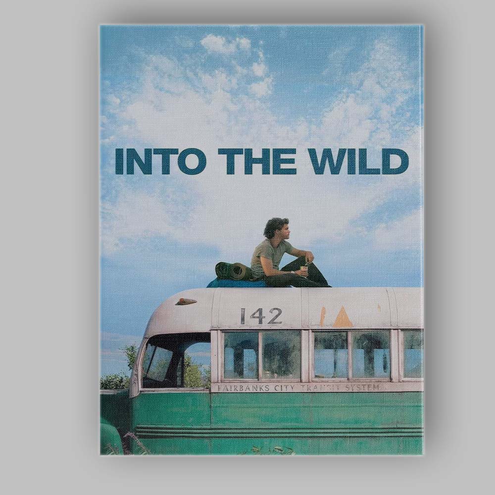 Sky Blue Wilderness Travel Adventure Bus Landscape Photography Canvas Wall Art Print Decor Picture Ready to Hang
