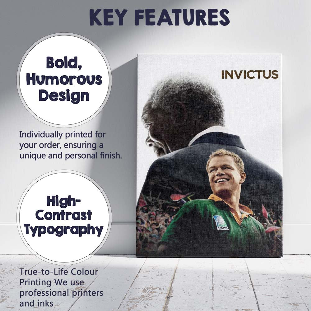 Inspirational Sports Leadership Rugby Portrait Cinematic Artwork Canvas Wall Art Print Decor Picture Ready to Hang