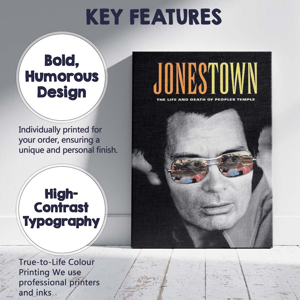 Monochrome Cult Documentary Style Portrait Reflective Sunglasses Graphic Canvas Wall Art Print Decor Picture Ready to Hang