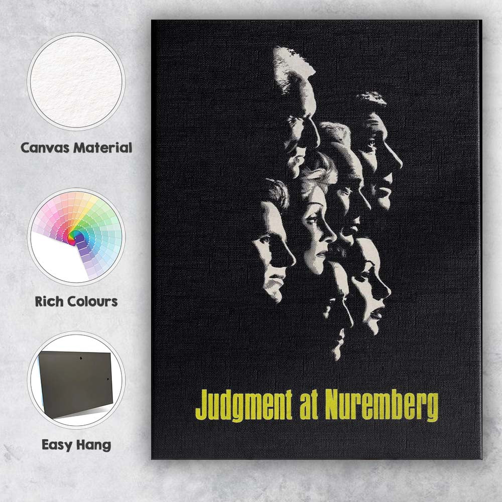 Monochrome Courtroom Drama Profile Silhouette Minimalist Portrait Canvas Wall Art Print Decor Picture Ready to Hang