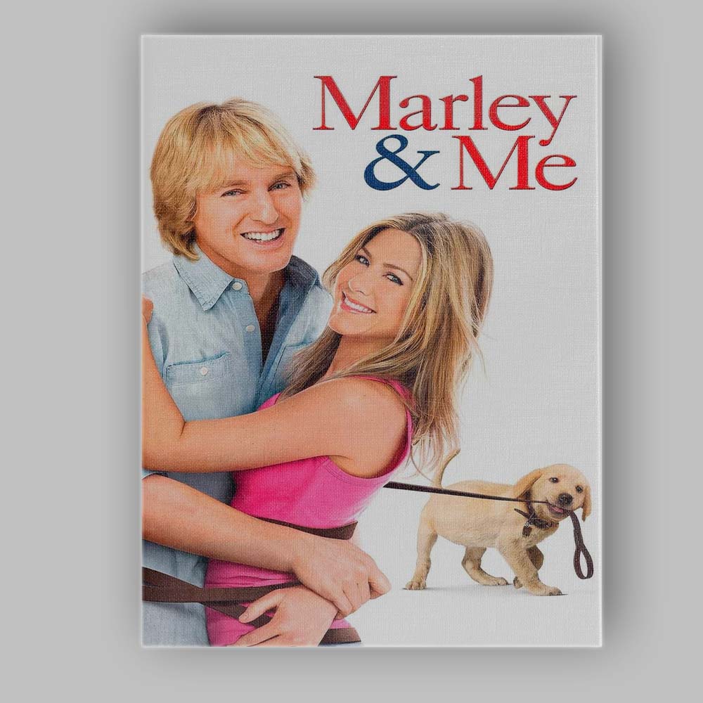 Romantic Couple with Puppy Bright Contemporary Comedy Film Style Canvas Wall Art Print Decor Picture Ready to Hang