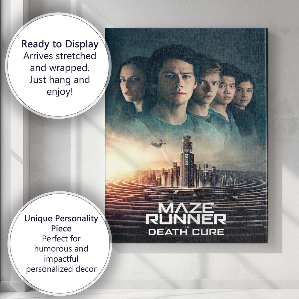 Futuristic Dystopian Maze City Adventure Science Fiction Ensemble Canvas Wall Art Print Decor Picture Ready to Hang