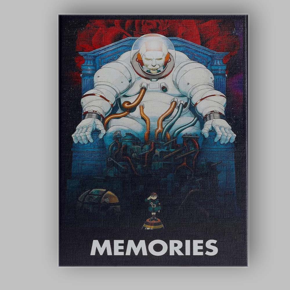 Retro Anime Science Fiction Astronaut Throne Surreal Illustration Canvas Wall Art Print Decor Picture Ready to Hang