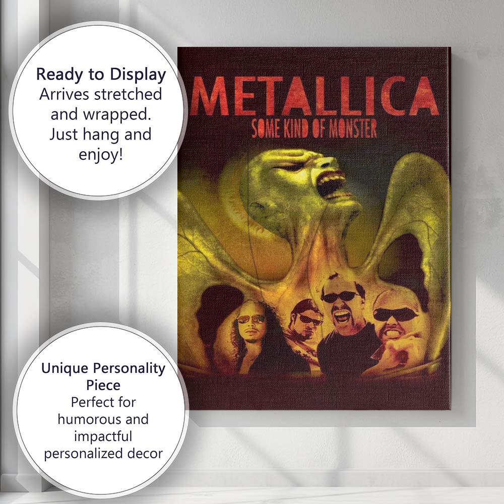 Dark Heavy Metal Band Abstract Monster Artwork Canvas Wall Art Print Decor Picture Ready to Hang