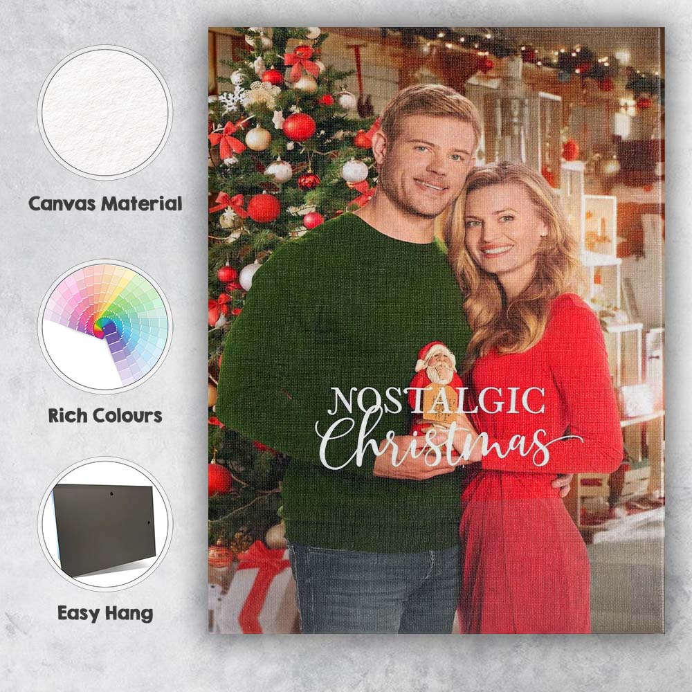 Cosy Christmas Couple Festive Home Decor Romantic Holiday Scene Canvas Wall Art Print Decor Picture Ready to Hang