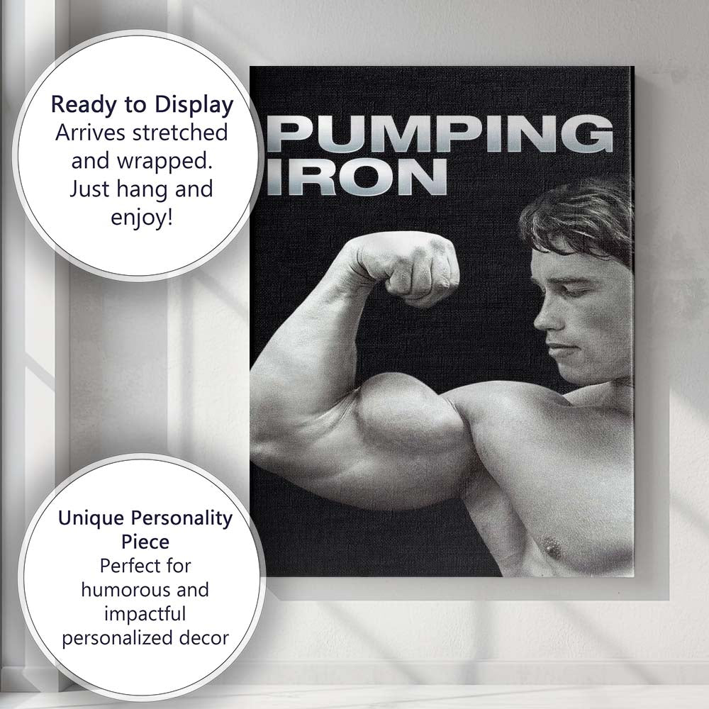 Monochrome Bodybuilding Strength Fitness Portrait Black Background Canvas Wall Art Print Decor Picture Ready to Hang