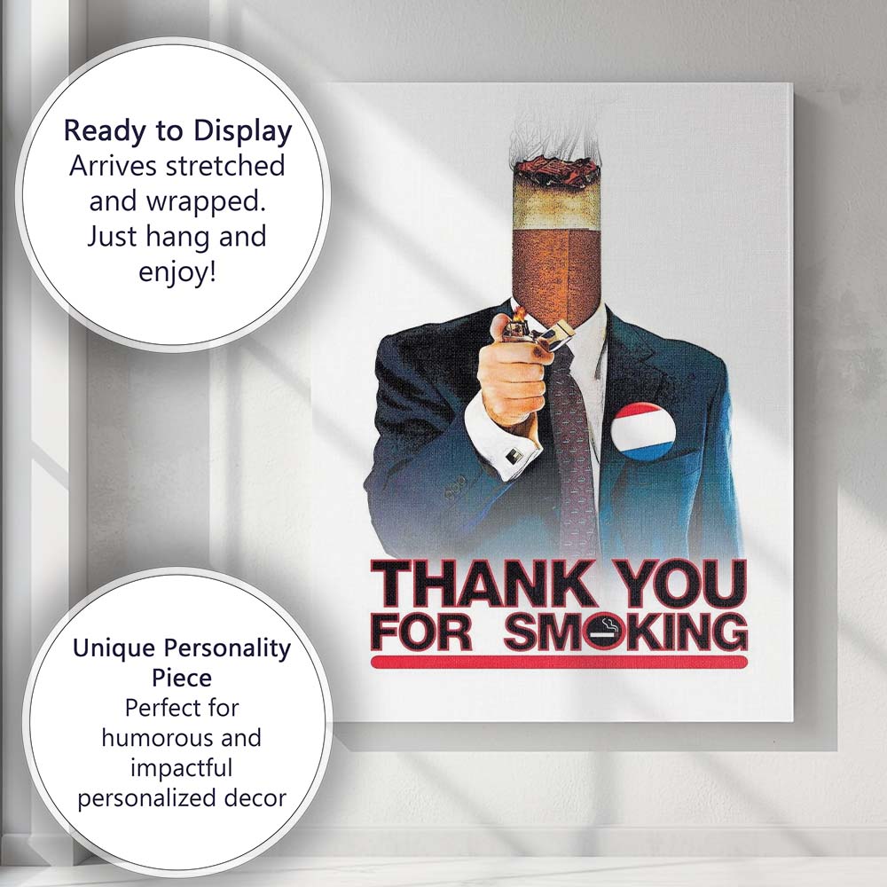 Satirical Smoking Lobbyist Conceptual Film Poster Graphic Pop Art Design Canvas Wall Art Print Decor Picture Ready to Hang