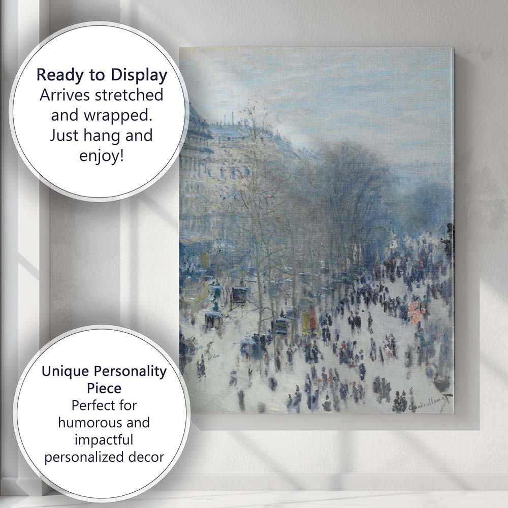 Soft Impressionist Paris Boulevard Cityscape Misty Urban Scene Canvas Wall Art Print Decor Picture Ready to Hang