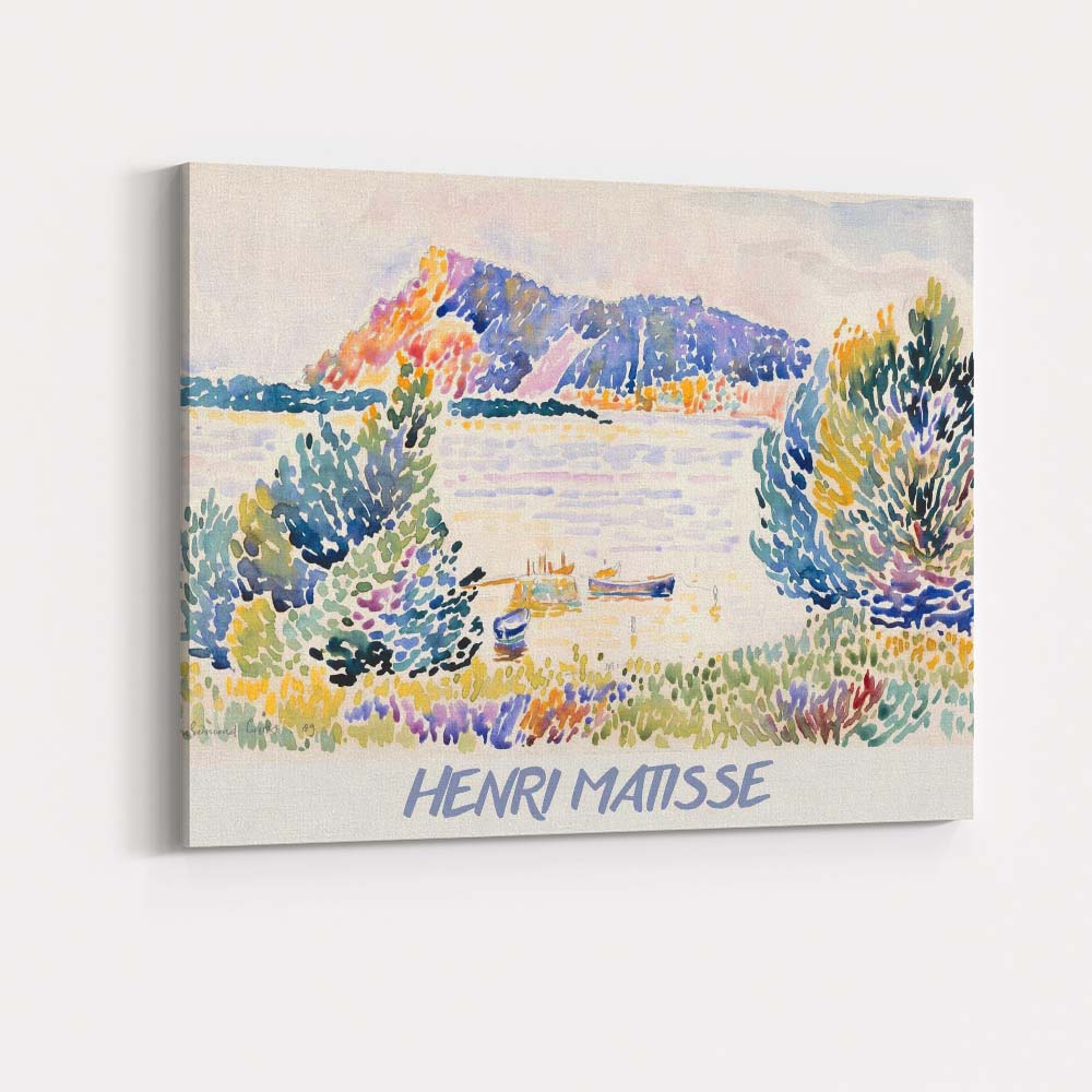 Colourful Coastal Watercolour Landscape Inspired by Henri Matisse Canvas Wall Art Print Decor Picture Ready to Hang