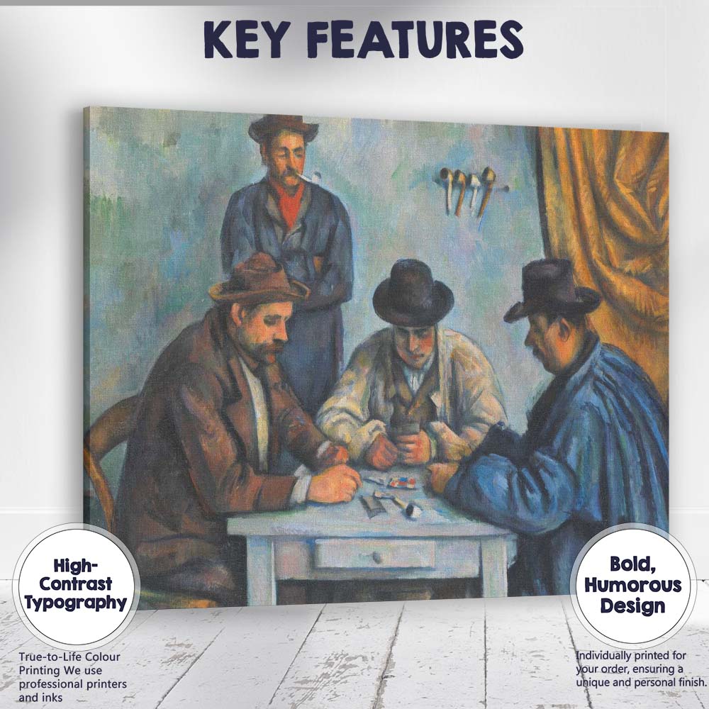 Card Players Gathering Figurative Post Impressionist Genre Scene Canvas Wall Art Print Decor Picture Ready to Hang