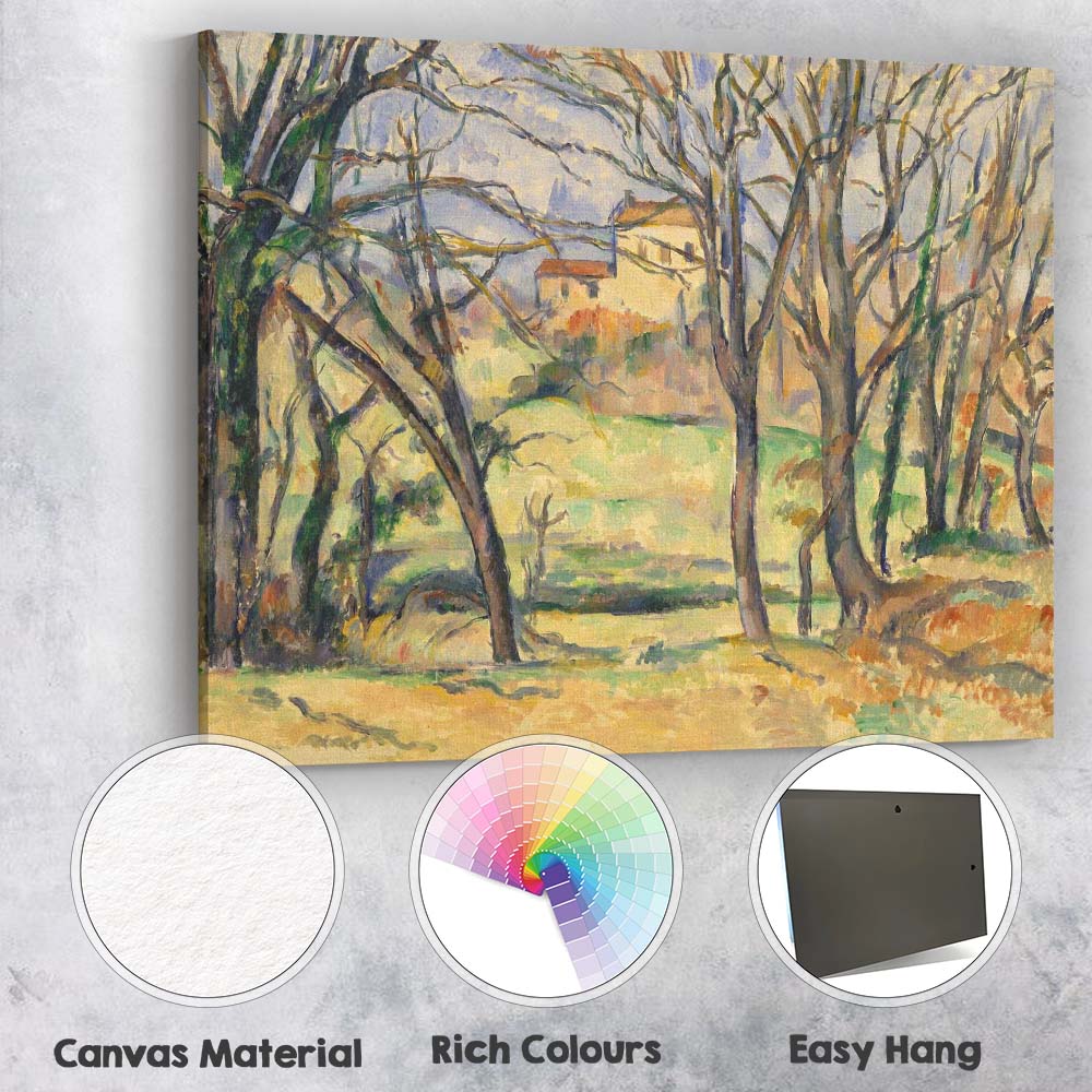 Winter Trees and Countryside Landscape Post Impressionist Watercolour Canvas Wall Art Print Decor Picture Ready to Hang