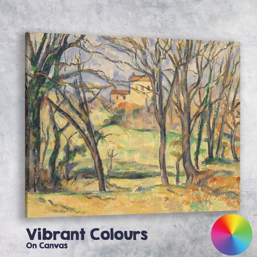 Winter Trees and Countryside Landscape Post Impressionist Watercolour Canvas Wall Art Print Decor Picture Ready to Hang