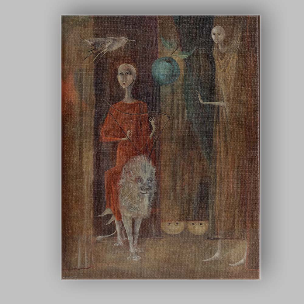 Surreal Figures Bird and Mythical Creature Dreamlike Fantasy Canvas Wall Art Print Decor Picture Ready to Hang