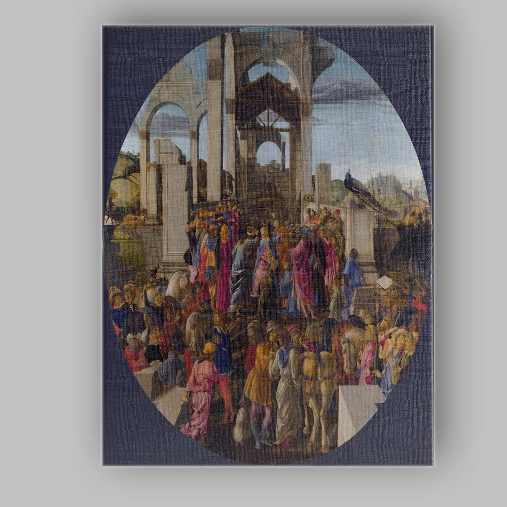 Renaissance Adoration of the Magi Biblical Scene Tondo Painting Canvas Wall Art Print Decor Picture Ready to Hang