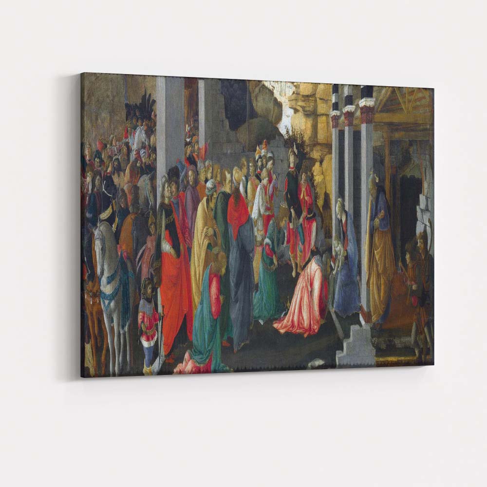 Renaissance Adoration Of The Magi Religious Gathering Scene Canvas Wall Art Print Decor Picture Ready to Hang