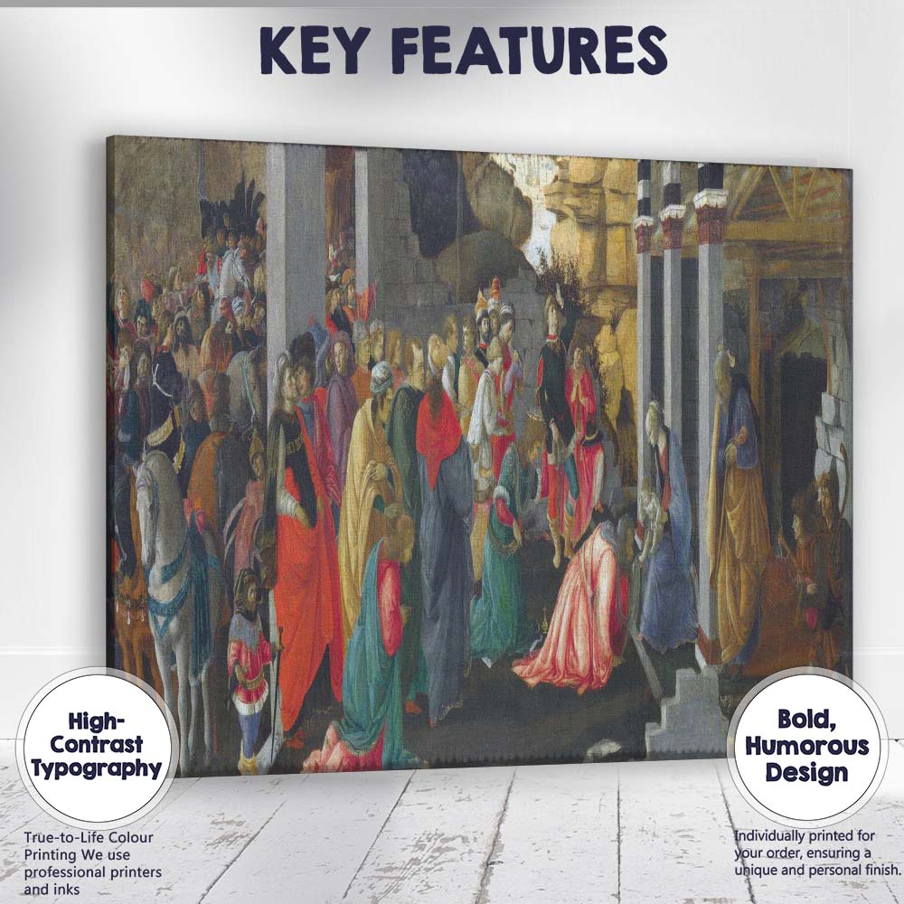 Renaissance Adoration Of The Magi Religious Gathering Scene Canvas Wall Art Print Decor Picture Ready to Hang