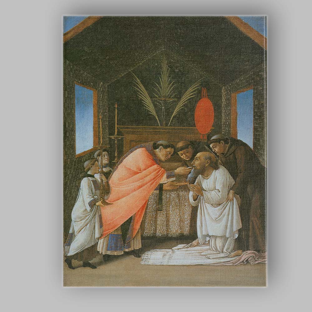 Saint Receiving Holy Communion Renaissance Religious Ceremony Canvas Wall Art Print Decor Picture Ready to Hang